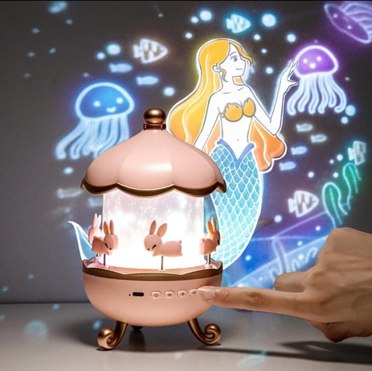 Night Light Rabbit Sky Projector | 6 Films, 5 Colors & Rechargeable Lamp