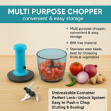 Vegetable Chopper 1000ml | Stainless Steel Blades & Big Capacity