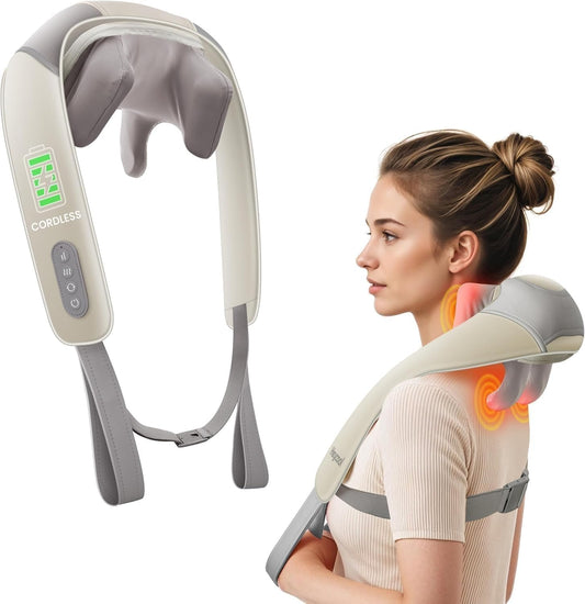 Deep Tissue Neck & Shoulder Massager | Rechargeable Heat Therapy