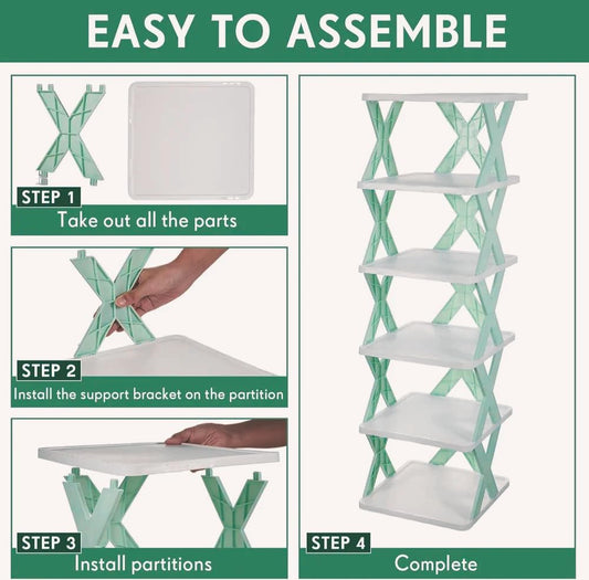 6-Tier Shoe Rack Organizer | Large Capacity, Stackable & Multi-Purpose