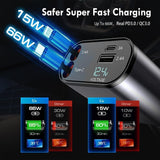 Retractable Car Charger 66W | 4-in-1 Fast Charging for iPhone & Android