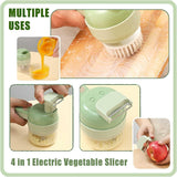 4-in-1 Electric Vegetable Cutter Set | Handheld Food Chopper & Slicer