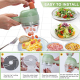 4-in-1 Electric Vegetable Cutter Set | Handheld Food Chopper & Slicer