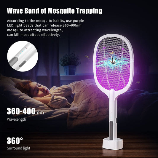 Rechargeable LED Mosquito Swatter | Safe & Powerful Bug Zapper