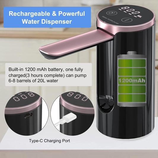 OnceGrab™ Automatic Water Dispenser Pump | Rechargeable 20L Bottle Dispenser
