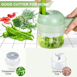 4-in-1 Electric Vegetable Cutter Set | Handheld Food Chopper & Slicer