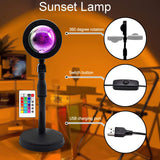 16-Color Sunset Projection Lamp | 360° Rotating, Remote Control & HD Crystal Lens