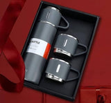 OnceGrab™ 500ml Vacuum Flask | Hot & Cold Insulated Steel Bottle with 3 Cups (5 Color Options)