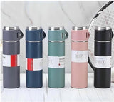 OnceGrab™ 500ml Vacuum Flask | Hot & Cold Insulated Steel Bottle with 3 Cups (5 Color Options)